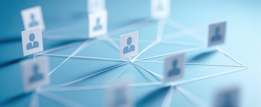 The Network of Connected User Icons Representing Digital Social Connections photo