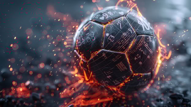 Flaming soccer ball digital sports performance photo