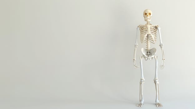Human skeleton anatomical structure for medical and educational use photo