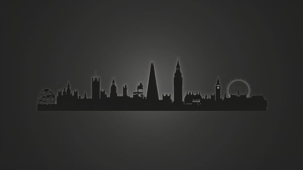Cityscape silhouette dark gradient background modern architecture photo