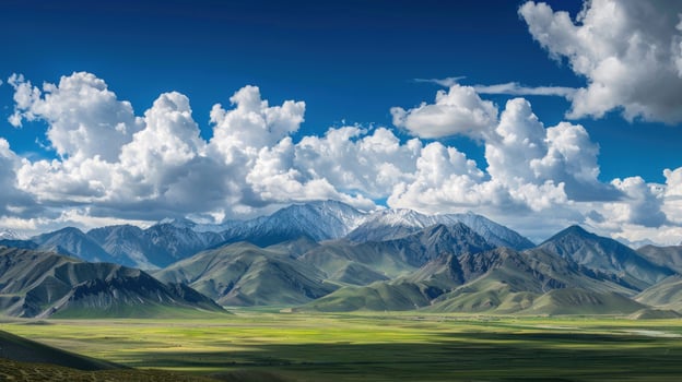Mountain range under cloudy sky landscape scenic panorama outdoor photo