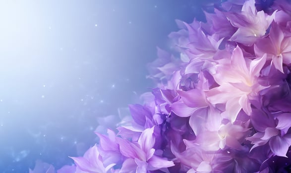 Dreamy Purple Flowers with Starry Background A Serene Nightscape. photo