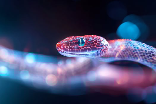 Red snake, night bokeh, wildlife, reptile, nature photography, website, banner photo