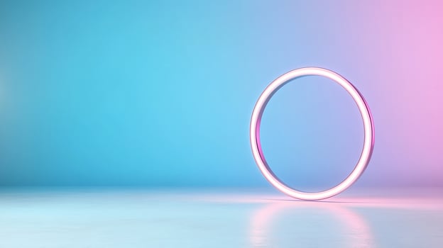 Neon ring, pastel background, product display photo
