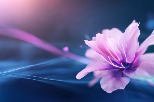 Pink flower, glowing, abstract background, nature, design photo