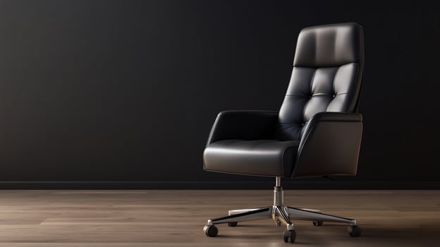 Executive chair, dark office, success, leadership, minimalist photo