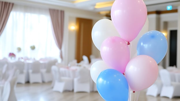 Pastel balloons at elegant party photo