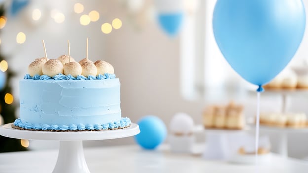 Baby boys birthday cake, party, sweets photo
