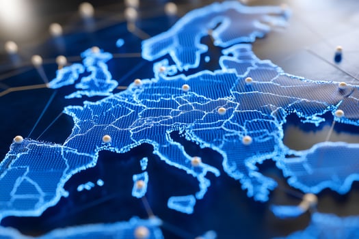 Europe network map, global connections photo