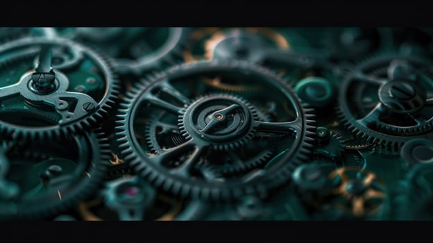 Intricate clockwork gears and mechanism background photo