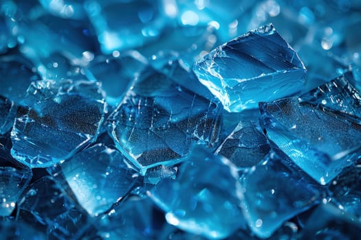 Abstract light blue glass and crystal shards irregular geometric shapes photo