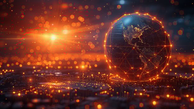 Global network connection concept with digital earth image photo