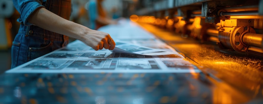 Printing press operation inspecting printed sheets in manufacturing photo