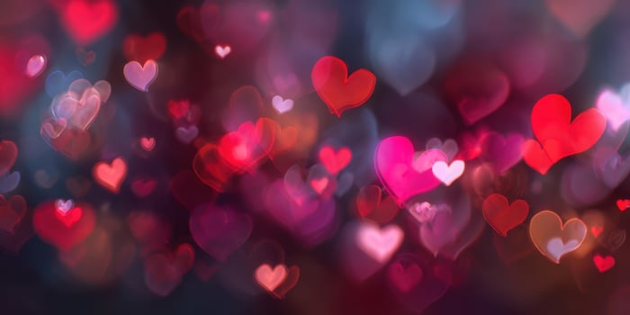 The Beautiful Heart Bokeh Background for Romantic Celebrations photo