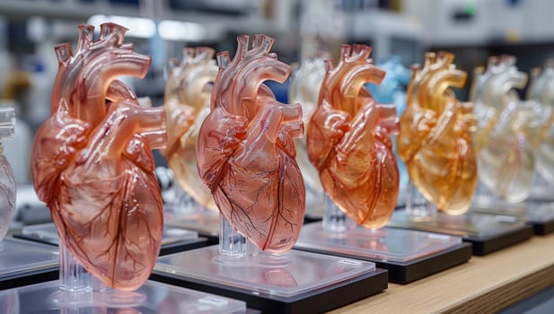 Anatomical heart models translucent medical science photo