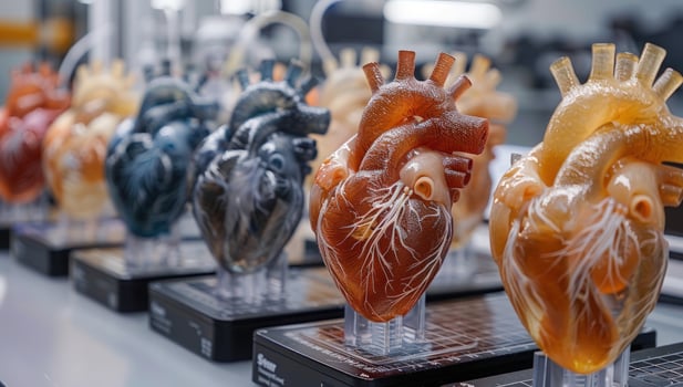 Human heart model collection for medical research and education photo