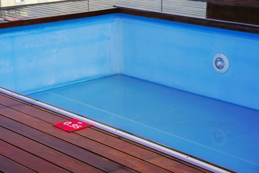 Empty pool without water in hotel photo