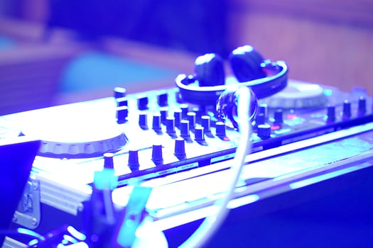 Dj mixer at a nightclub photo