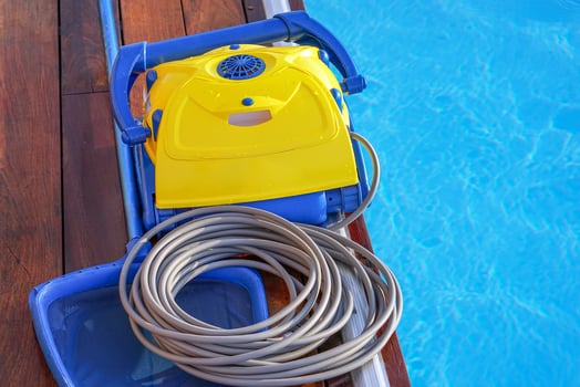 Automatic pool cleaners in pool photo