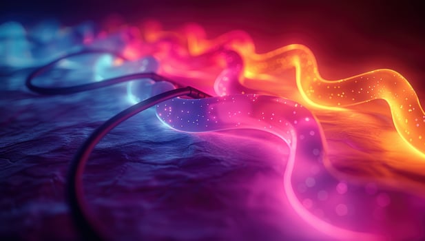 Abstract wavy light pattern background with gradient colors and textured surface photo