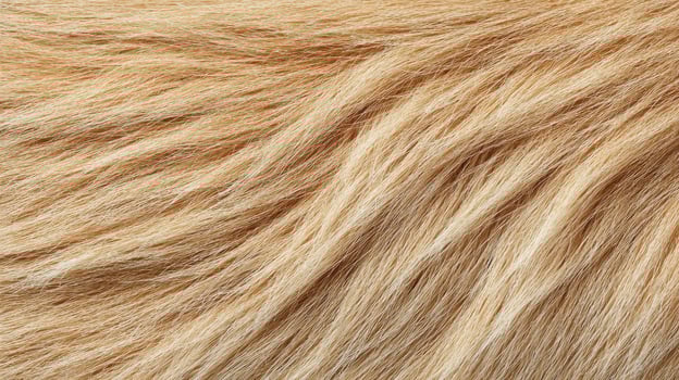 Close-Up Of Golden Fur Texture. Soft And Fluffy Animal Hair Background photo