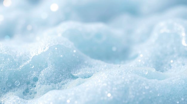 Light Blue Foam Texture CloseUp Bubbles Abstract Background Green Screen Elements photo