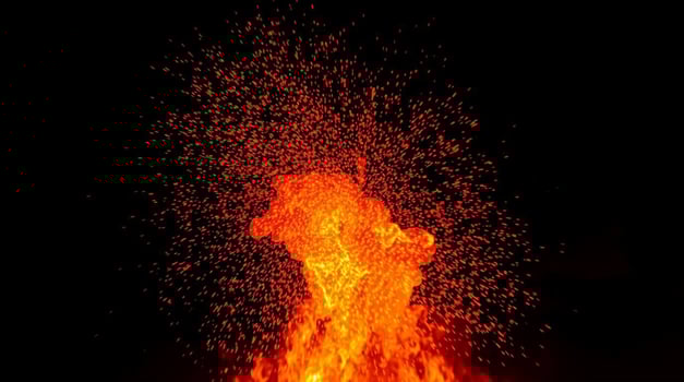 Fiery Embers and Sparks Green Screen Elements photo