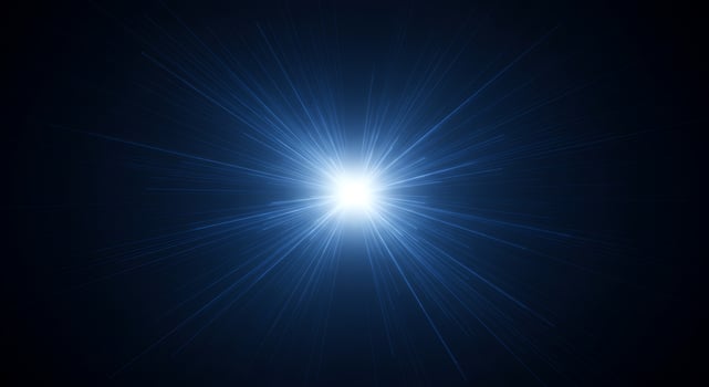 Radiant Blue Light Beams Exploding from a Bright Central Starburst photo
