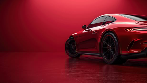 Red coupe car design automotive transport photo