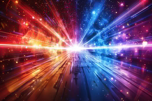 Abstract light burst streaks background with vibrant colors and fast motion effect photo