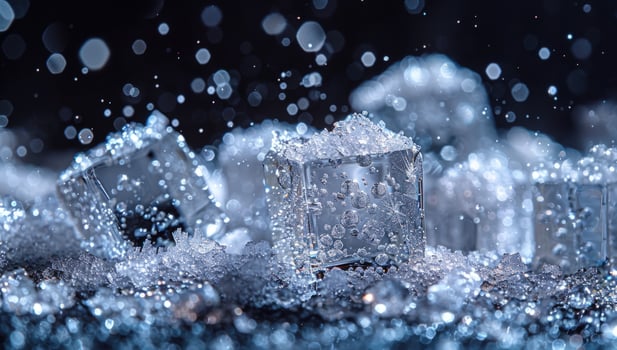 Icy freshness geometric ice cube texture background photo