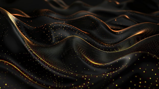 Abstract dark wave pattern with glowing particles background photo