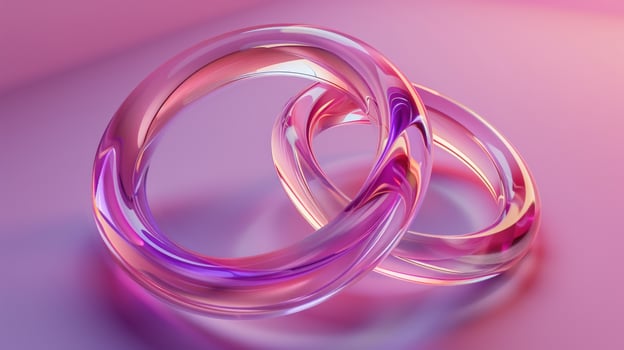 Connected torus shapes abstract gradient background design photo