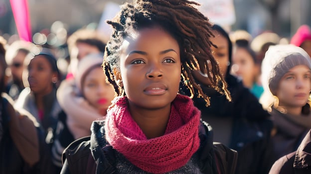 Diverse group of people gathering outdoors portrait photo