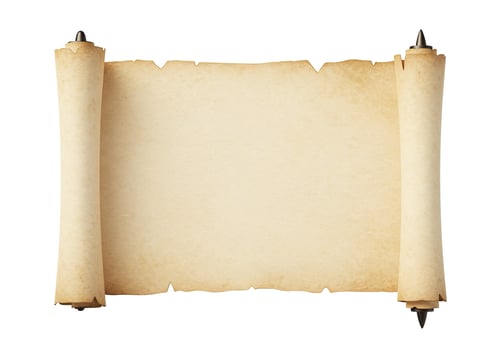 old parchment scroll with two nails on it photo