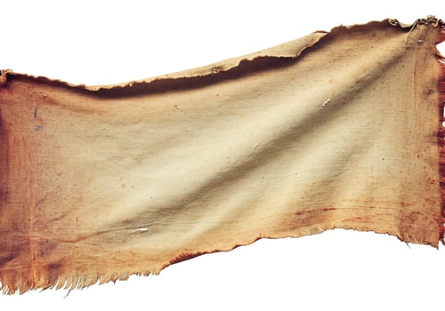 Rough textured fabric material, isolated on white background photo