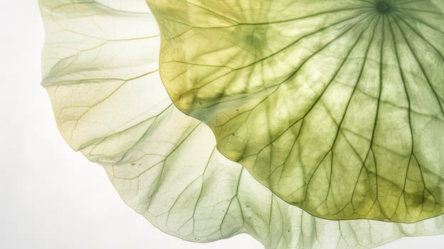 Abstract translucent green leaf vein structure photo