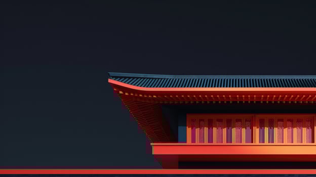 Architectural structure with stylized design and contrasting colors photo