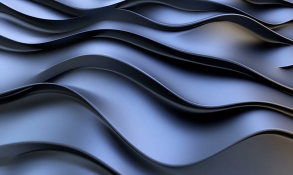 Abstract waves of black material undulating in a dynamic pattern photo