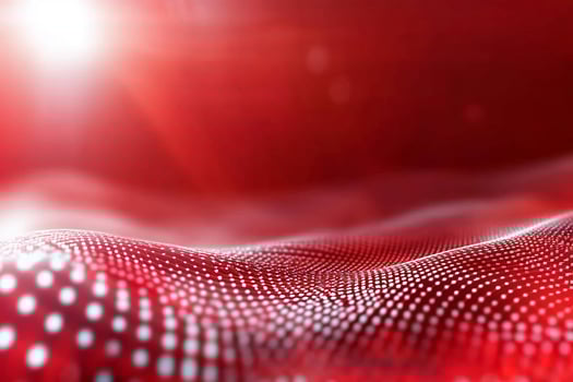 Red digital wave, sunlight background, abstract design, website banner photo