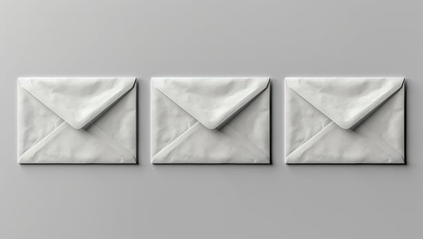 Minimalist envelopes on neutral background for communication concept photo