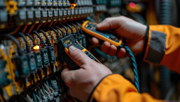 Electrical system inspection with multimeter maintenance and safety check photo