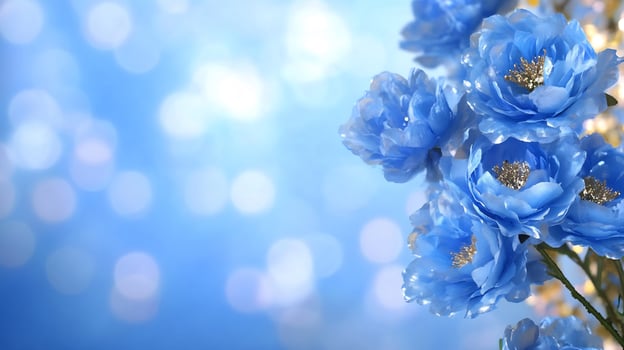 Beautiful blue flowers against a soft bokeh background, creating a serene atmosphere photo