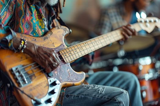 Bass guitar player musical performance entertainment photo