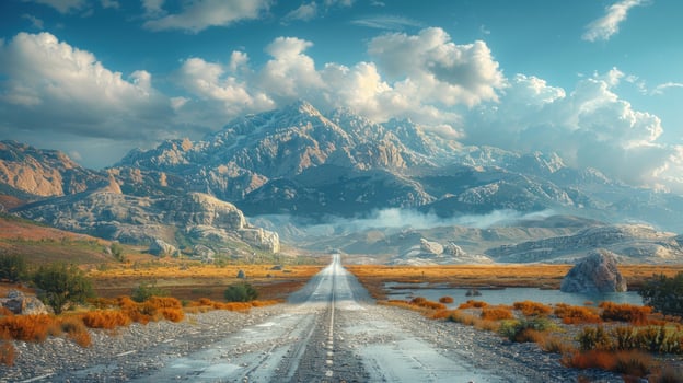 Road to mountain landscape scenic route nature travel destination photo