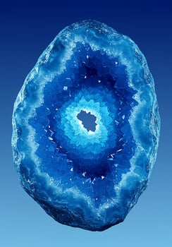 Stunning Blue Agate Geode Crystal Closeup. photo