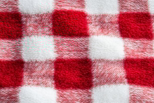 Red and white checkered fabric texture photo