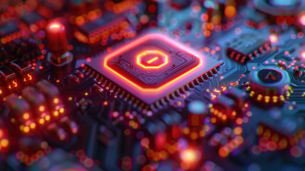 Illuminated circuit board central processing unit technology photo
