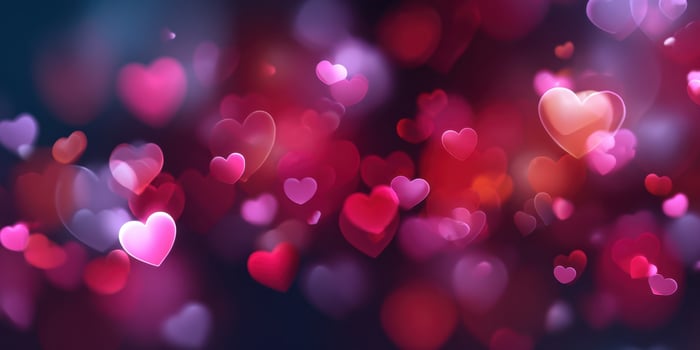 The vibrant heart bokeh background exuding love and romance. photo