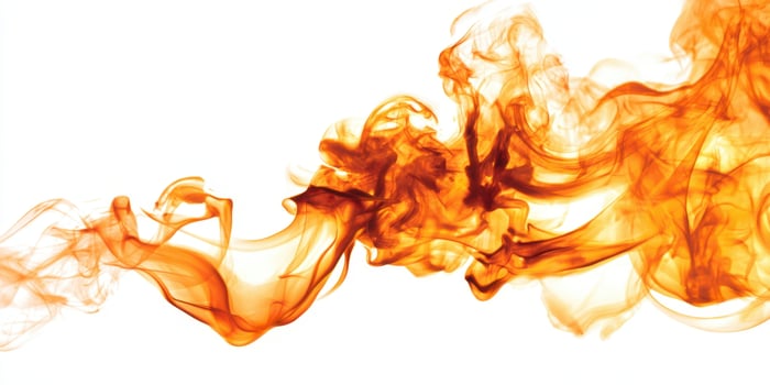The dynamic flow of orange smoke creating an abstract background design. photo